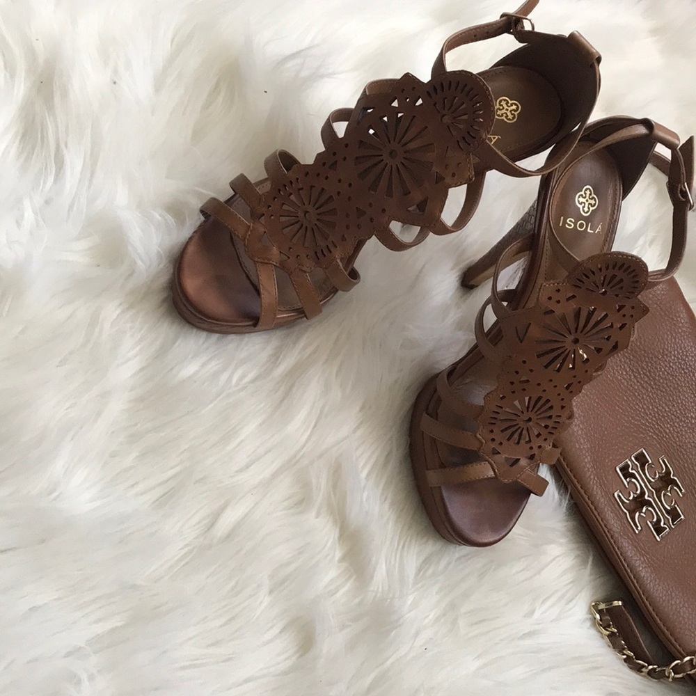 Idols Cognac Caged Heels